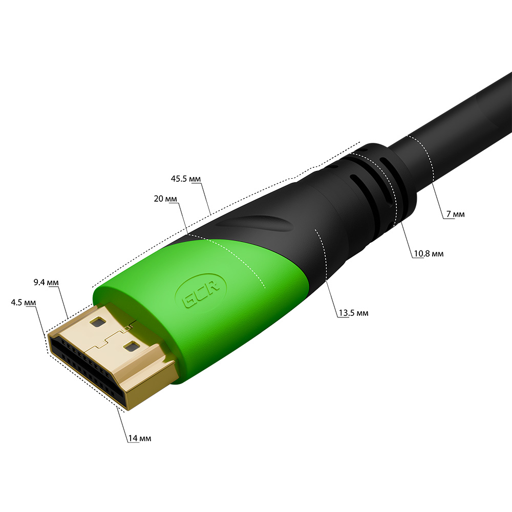 GCR PRO Кабель HDMI 2.0 экран UHD 4K 60Hz 18 Гбит