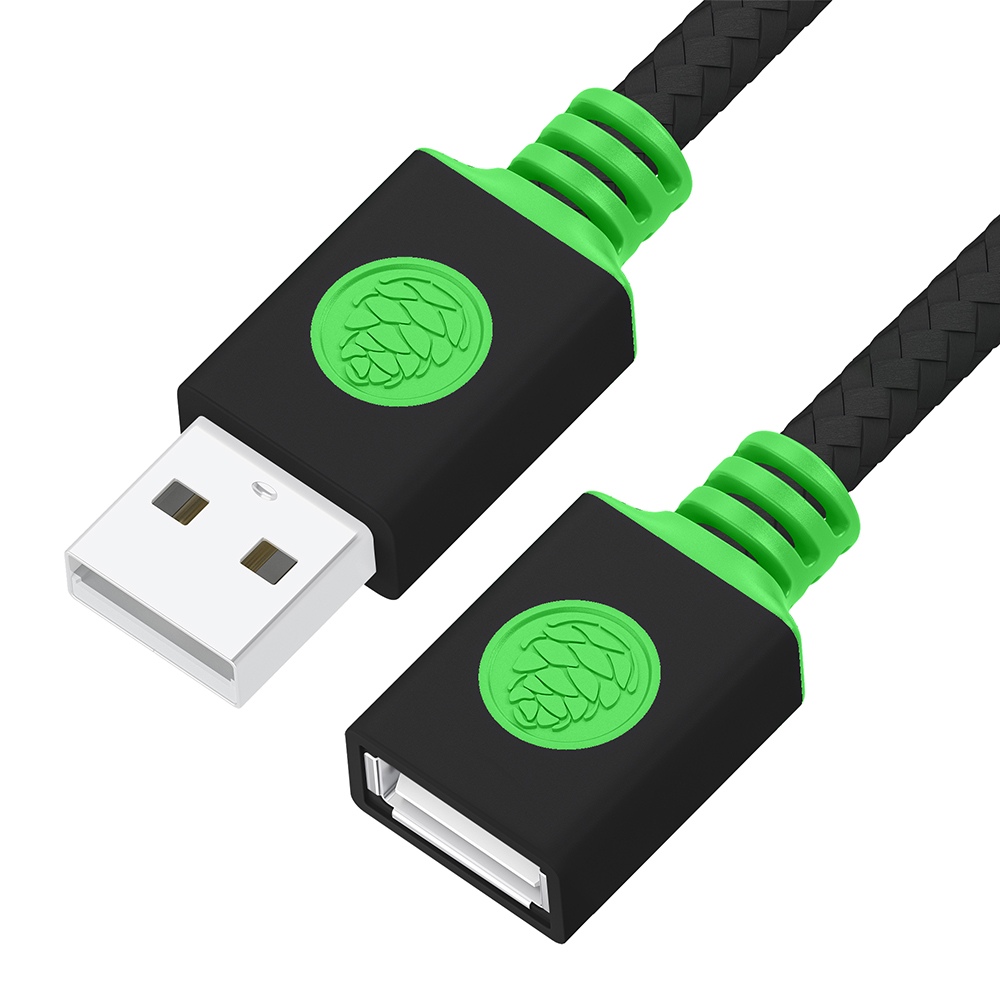 GCR PRO Удлинитель PROF USB 2.0 AM/AF в оплетке текстиль экран армирование