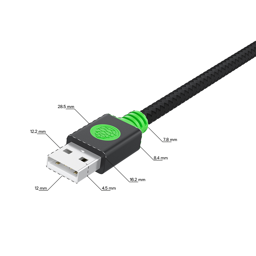 GCR PRO Кабель в оплетке нейлон USB 2.0 AM/BM экран армирование