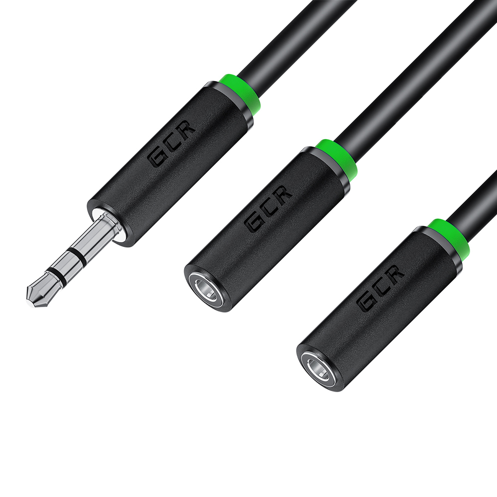 GCR PRO Удлинитель разветвитель Y-образный jack 3.5mm M/2xF
