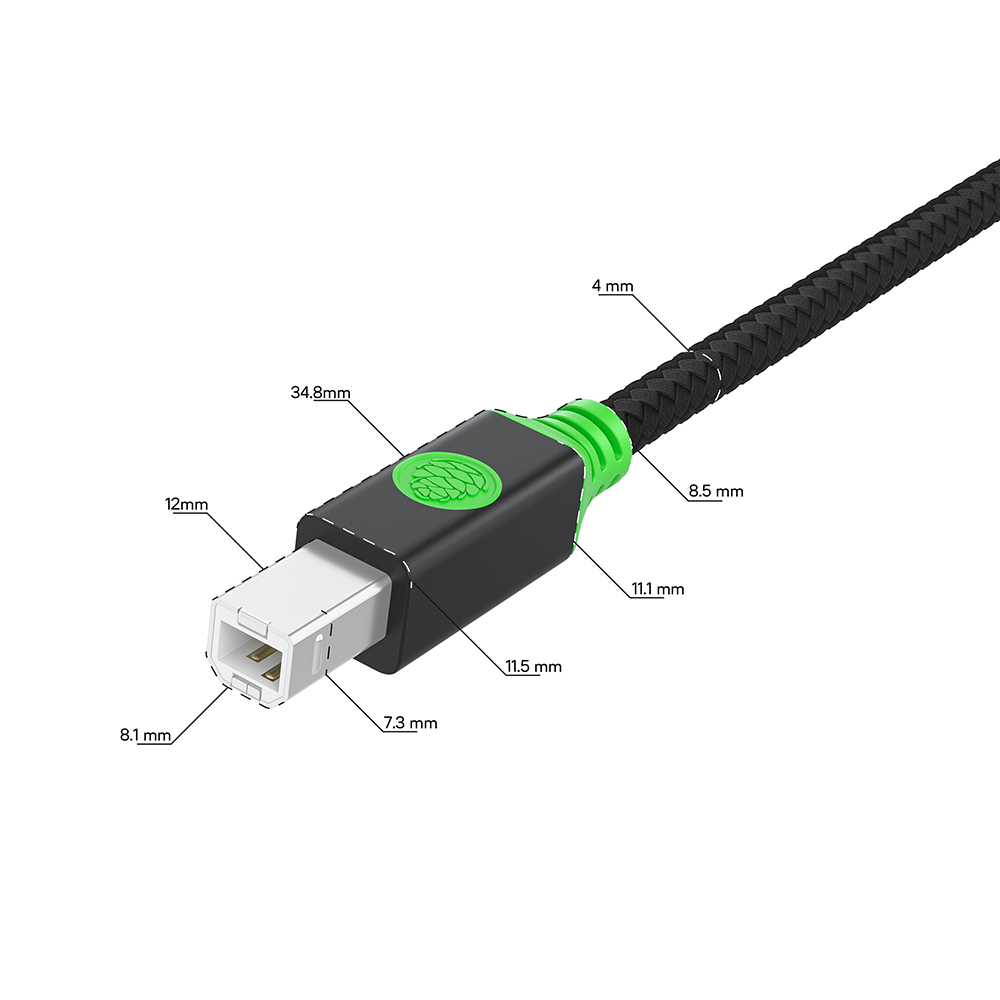 GCR PRO Кабель в оплетке нейлон USB 2.0 AM/BM экран армирование