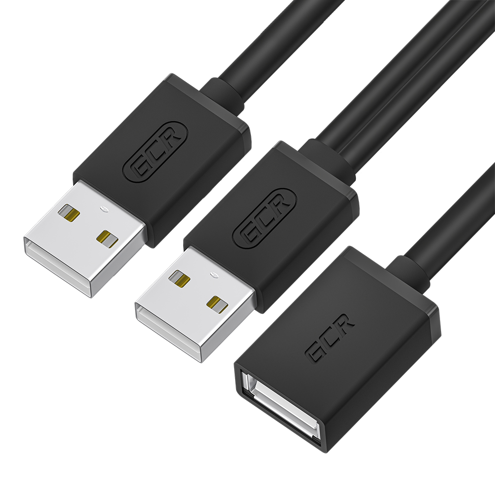 GCR PRO Удлинитель USB 2.0 AM/AF с доп. питанием