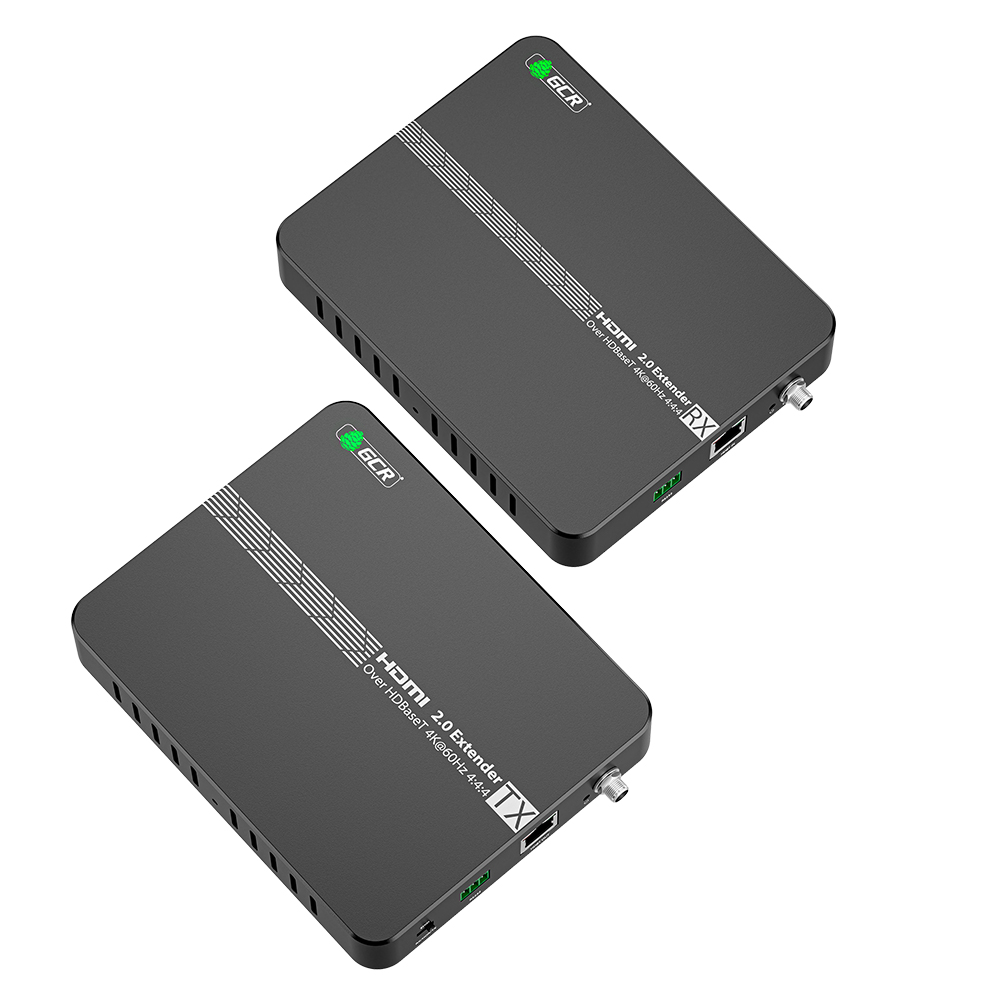 GCR PRO Удлинитель HDMI 2.0  по витой паре HDBaseT 18Гб 4K до 40м 1080P до 70м передатчик + приемник IR RS232