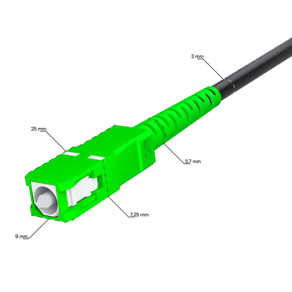 GCR PRO Патч-корд оптический SC/APC - SC/UPC SM 9/125 Simplex LSZH