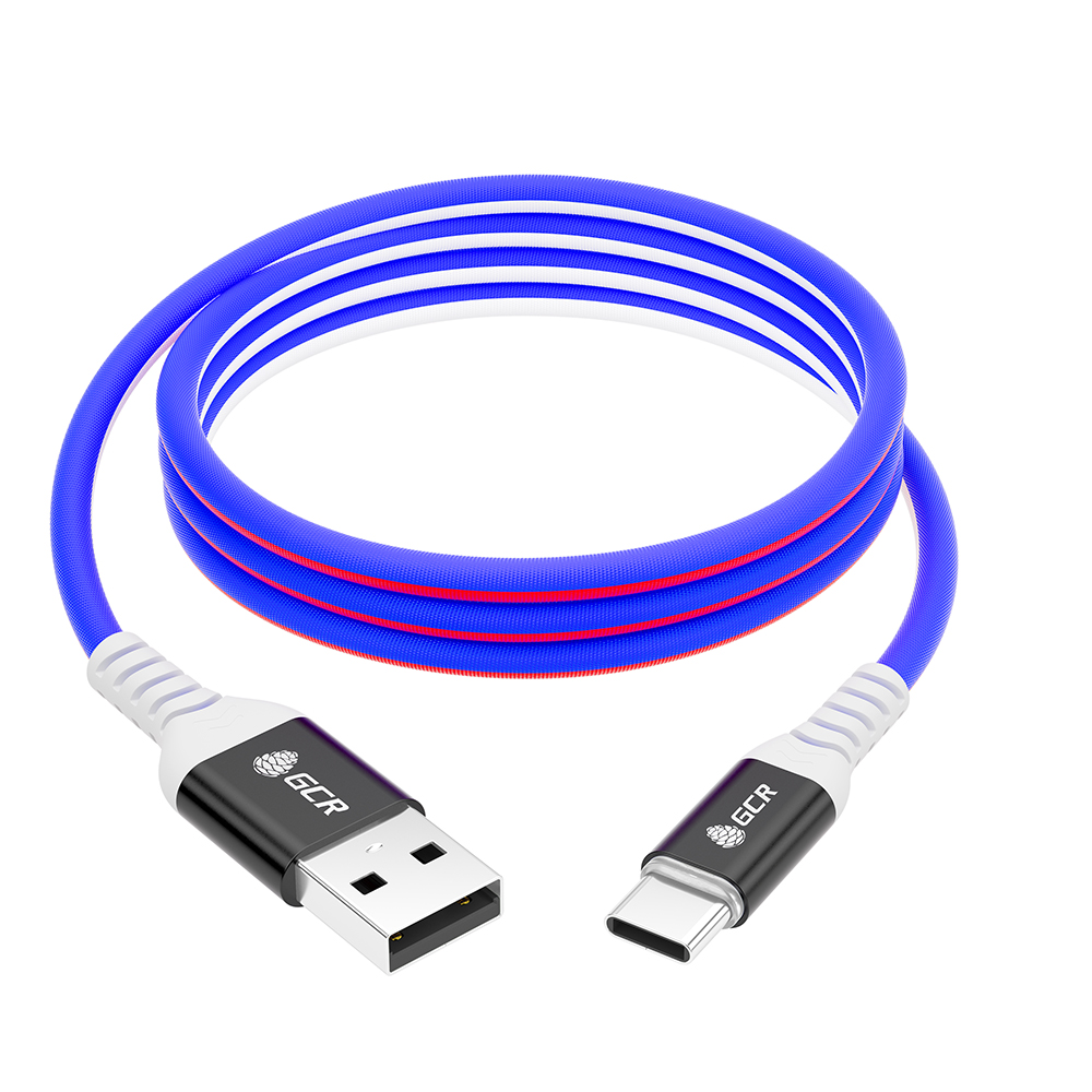 GCR PRO Кабель Type-C 60W PD быстрая зарядка в оплетке текстиль