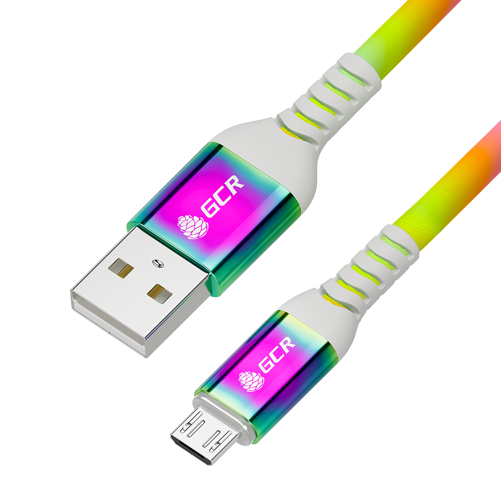 Кабель Micro USB 5А QC 3.0 текстильная защита GRADIENTдля быстрой зарядки смартфона Samsung Huawei Honor Xiaomi