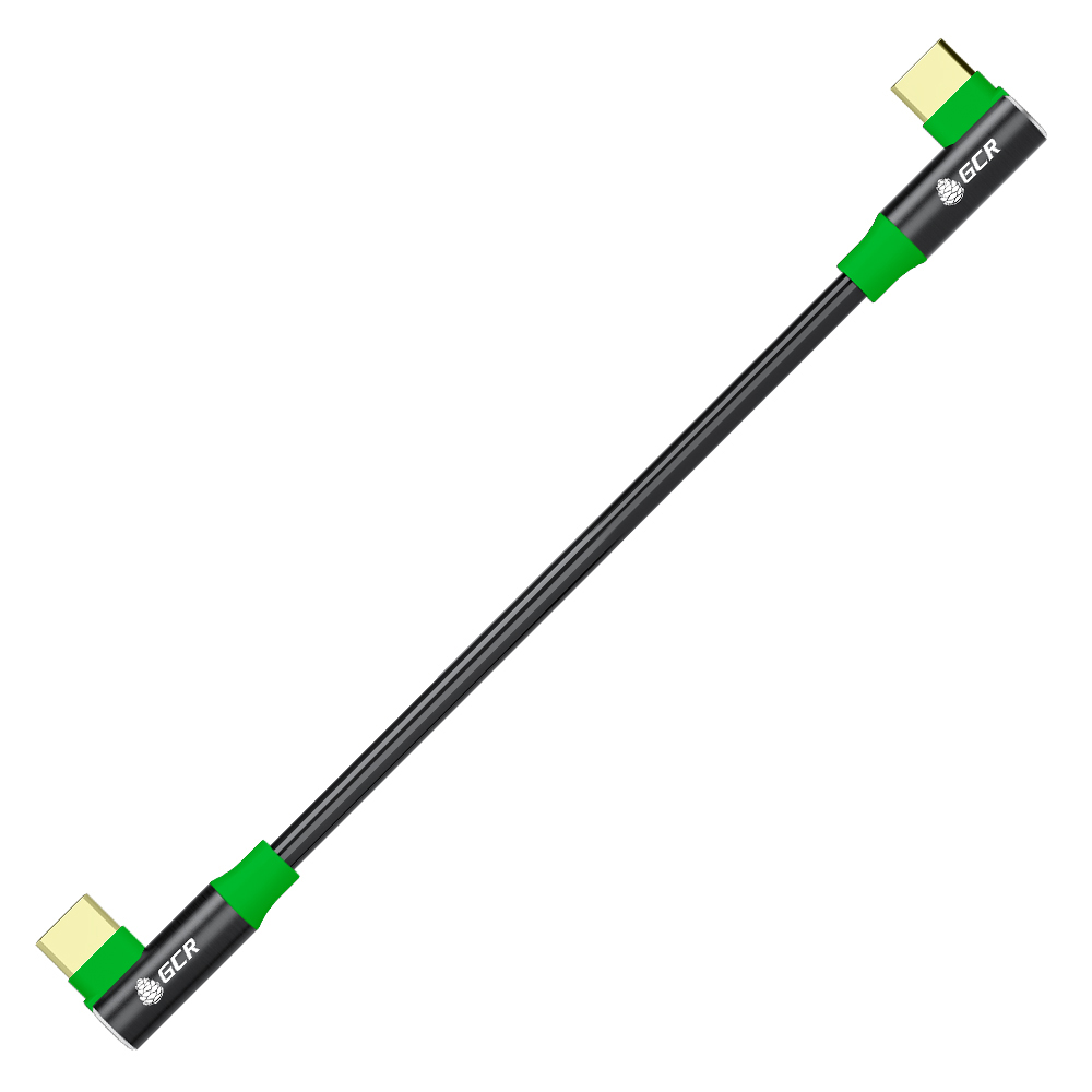 GCR PRO Кабель угловой Type-C/Type-C 60W PD быстрая зарядка силикон GOLD