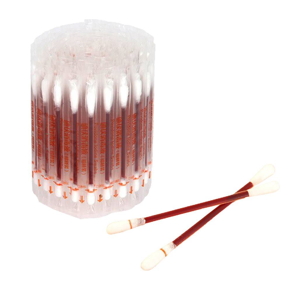 Одноразовые ватные палочки с йодом для дезинфекции в индивидуальной упаковке для аптечки (50 шт)