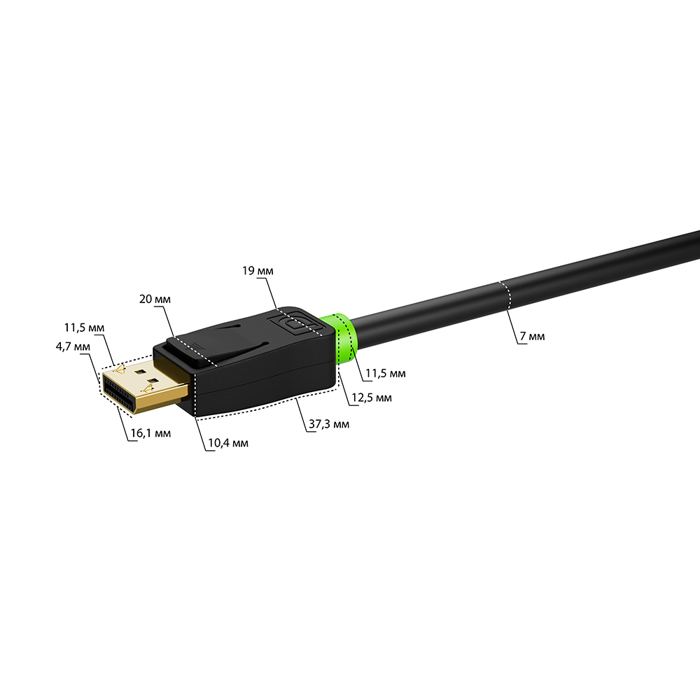 Кабель DisplayPort v1.2 4K 75Hz 5К 30Hz 21 Гбит/с для ТВ PS3 PS4 X-Box 360 Blue-Ray 24K GOLD