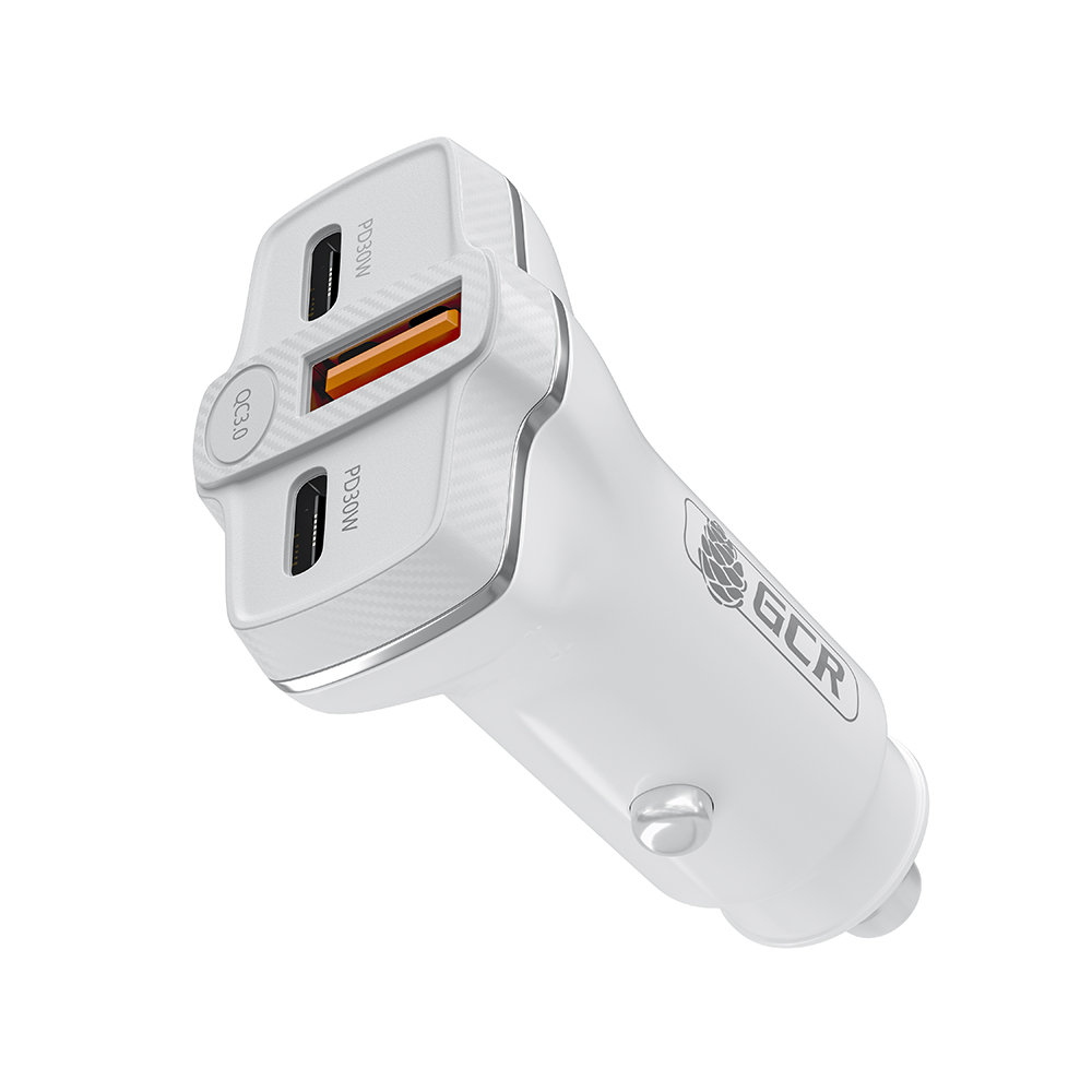 GCR PRO Автомобильное зарядное устройство 3в1 USB QC3.0 + 2*Type-C PD 30W