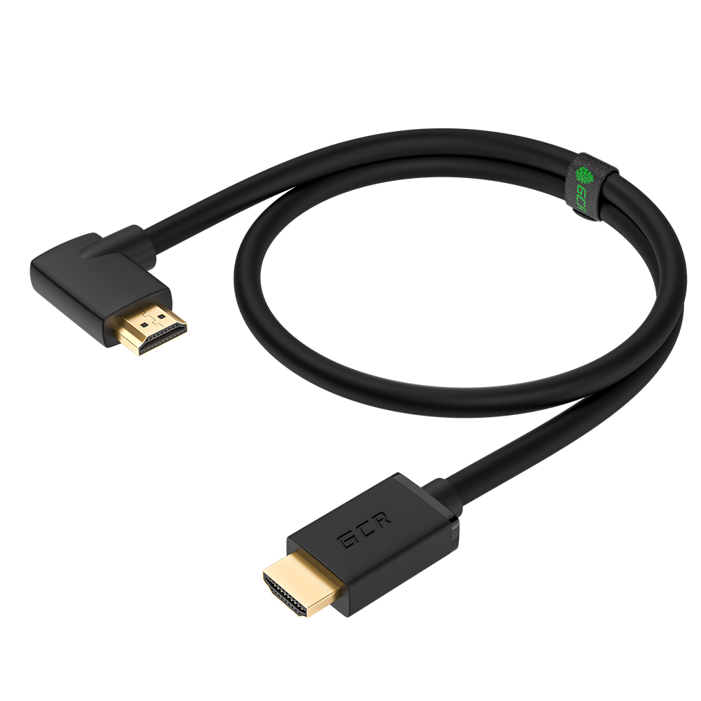 GCR Кабель HDMI 2.0 2Х экран UHD 4K 60Hz 18 Гбит правый угол