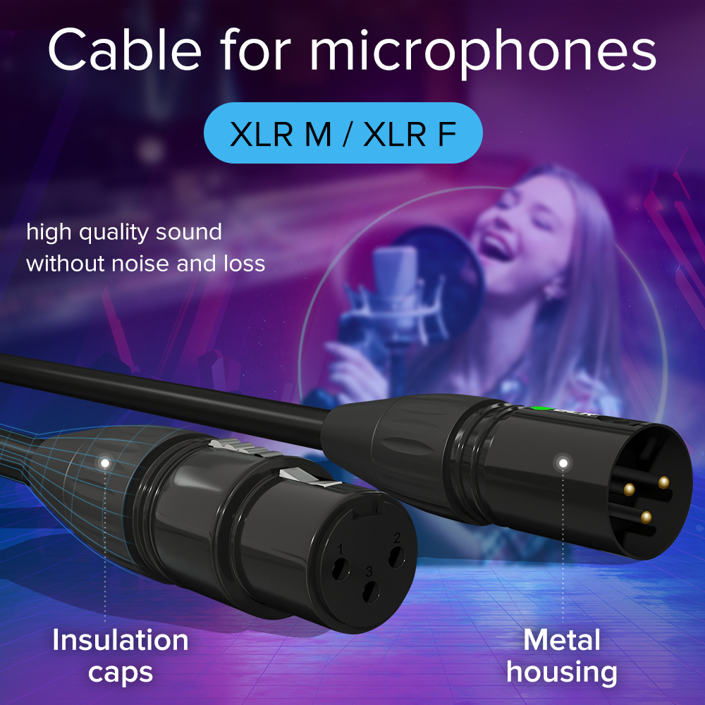 GCR PRO Кабель микрофонный XLR M/F
