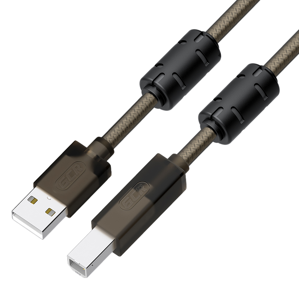 GCR PRO Кабель PROF USB 2.0 AM/BM ферриты экран армирование