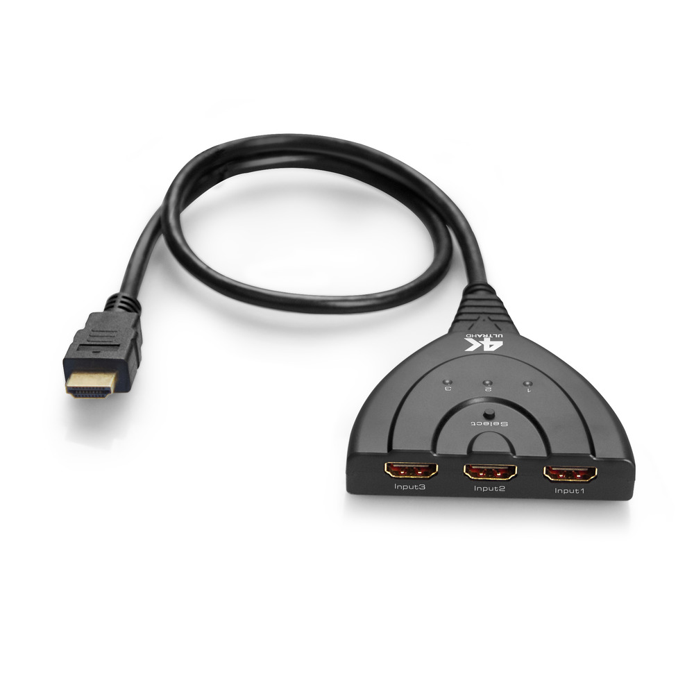Переключатель HDMI 1.4, три устройства к одному, для одновременного подключения домашнего кинотеатра, игровых консолей, приставок, проектора, 4K30Hz  + USB доп. питание