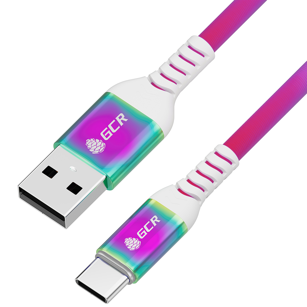 GCR PRO Кабель Type-C 60W PD быстрая зарядка в оплетке текстиль