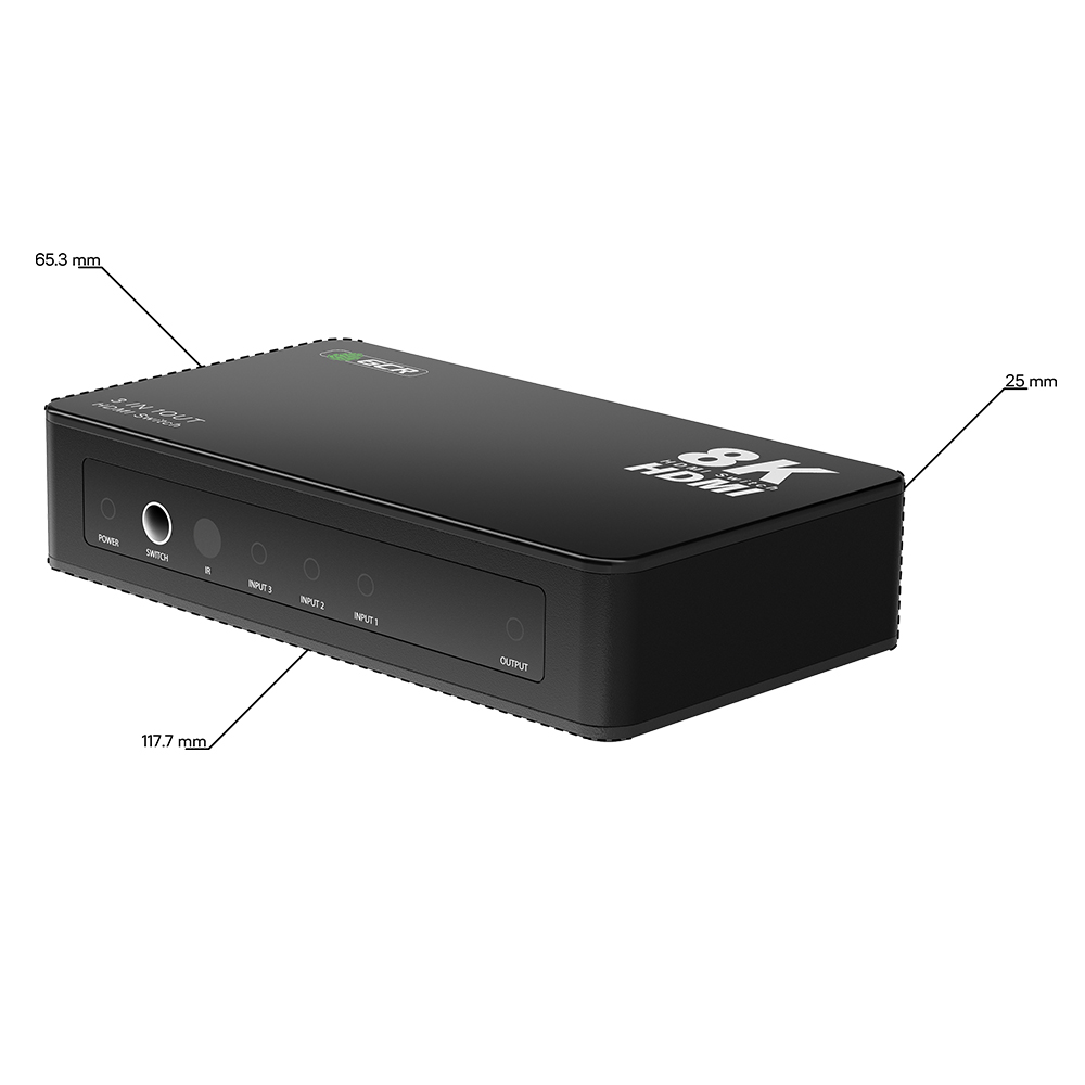 Переключатель HDMI 2.1 3х1 3 устройства к 1 монитору 8K60Hz HDCP 2.3 для PS4 Pro PS5 XBox X