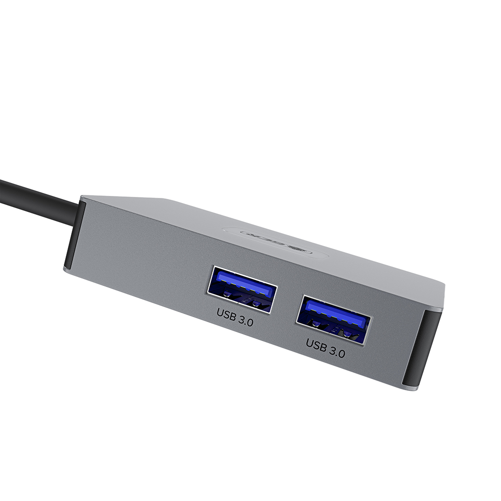 GCR PRO Док-станция 5в1 USB Type-C на 2*Type-C PD 100W/OTG + 3*USB3.0