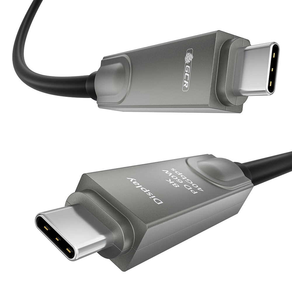 GCR PRO Кабель AOC Type-C оптический 8K60Hz 40Gbps PD 60W M/M