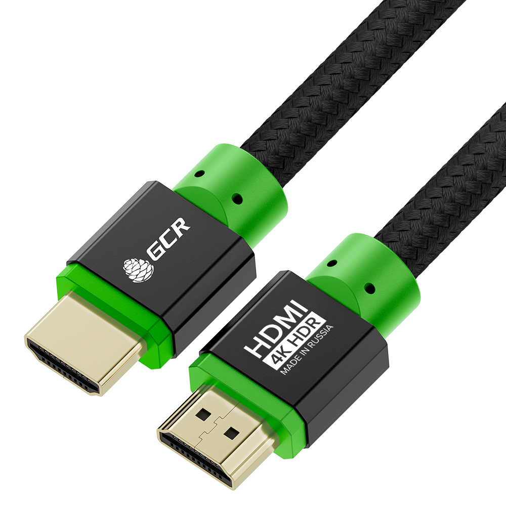 GCR PRO Кабель PROF HDMI 2.0  3Х экран UHD 4K 60Hz 18 Гбит капрон