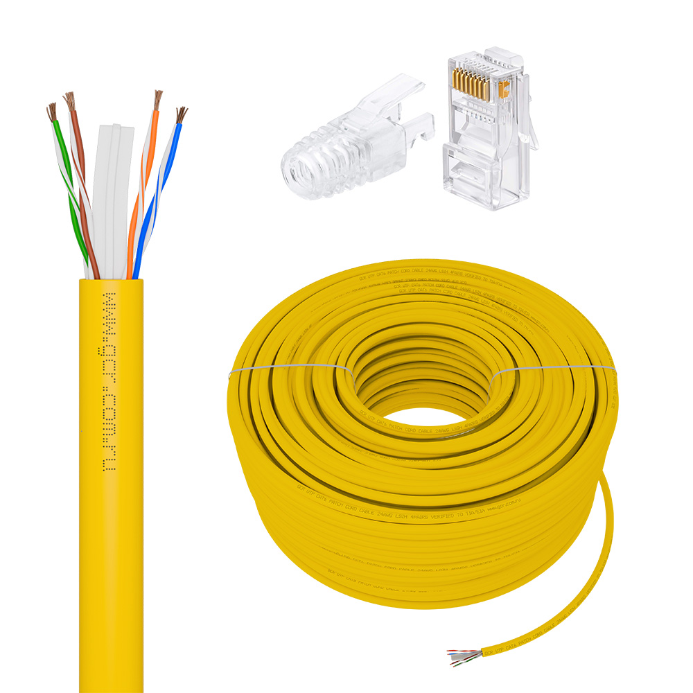 GCR PRO Кабель LAN DIY витая пара в бухте UTP кат.6А CCA LSZH + коннекторы RJ-45 8p8c