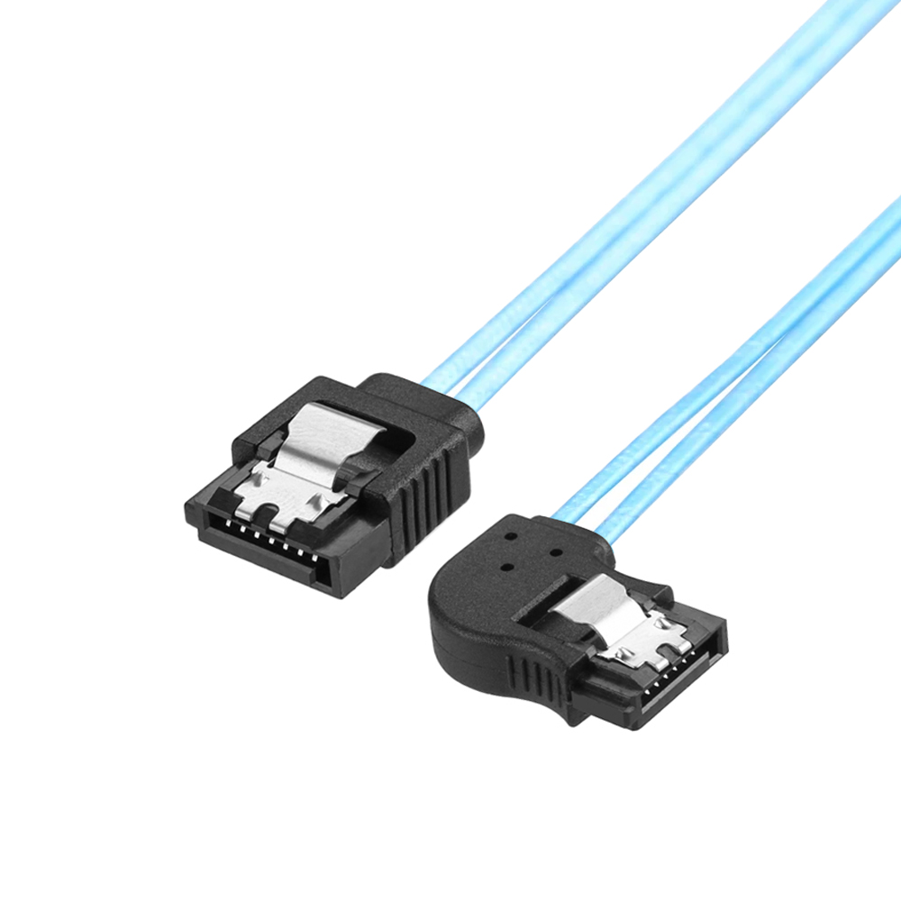 Кабель интерфейсный левый угол SATA III - SATA III до 6Gbps  26 AWG 7pin / 7pin