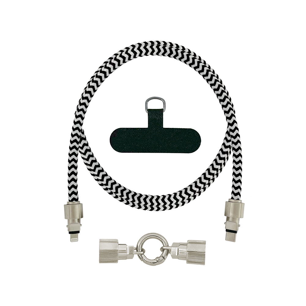 Кабель-шнур USB Type-C/Lightning портативный со съемным карабином