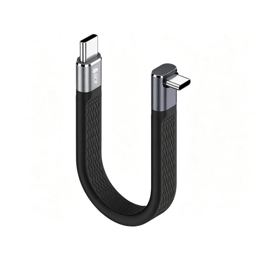 GCR PRO Кабель USB4 Type-C плоский угловой 40Gbps 240W 8K60Hz