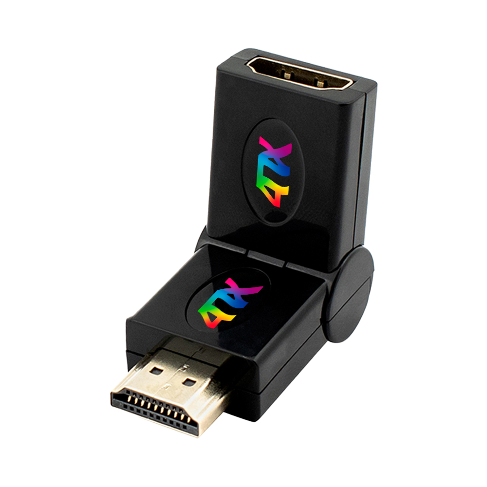 Переходник HDMI 19M / HDMI 19F поворотный до 180 градусов для телевизора ноутбука проектора