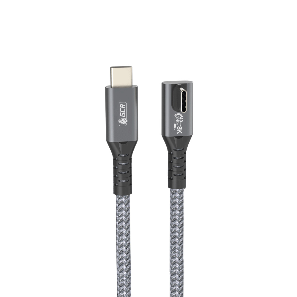GCR PRO Кабель угловой USB4 Type-C 240W PD 40 Гбит/с 8K60Hz боковой разъем