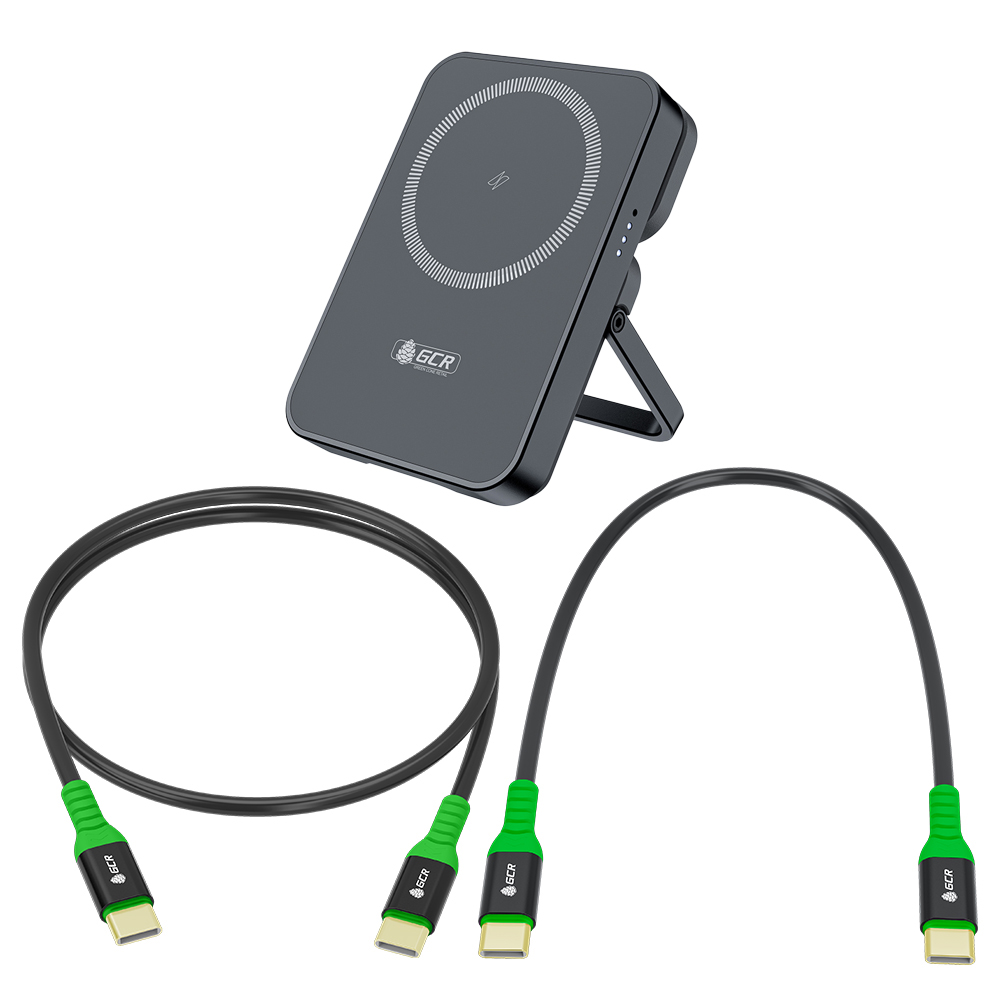 GCR PRO Комплект PowerBank магнитный 5000mAh MagSafe PD 15W + 2 кабеля Type-C PD 60W