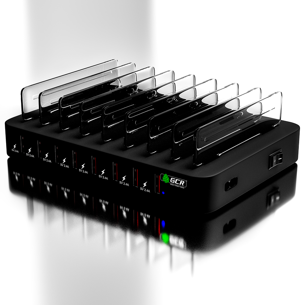 Сетевая SMART зарядная станция на 8 USB Type A портов 1A или 2A