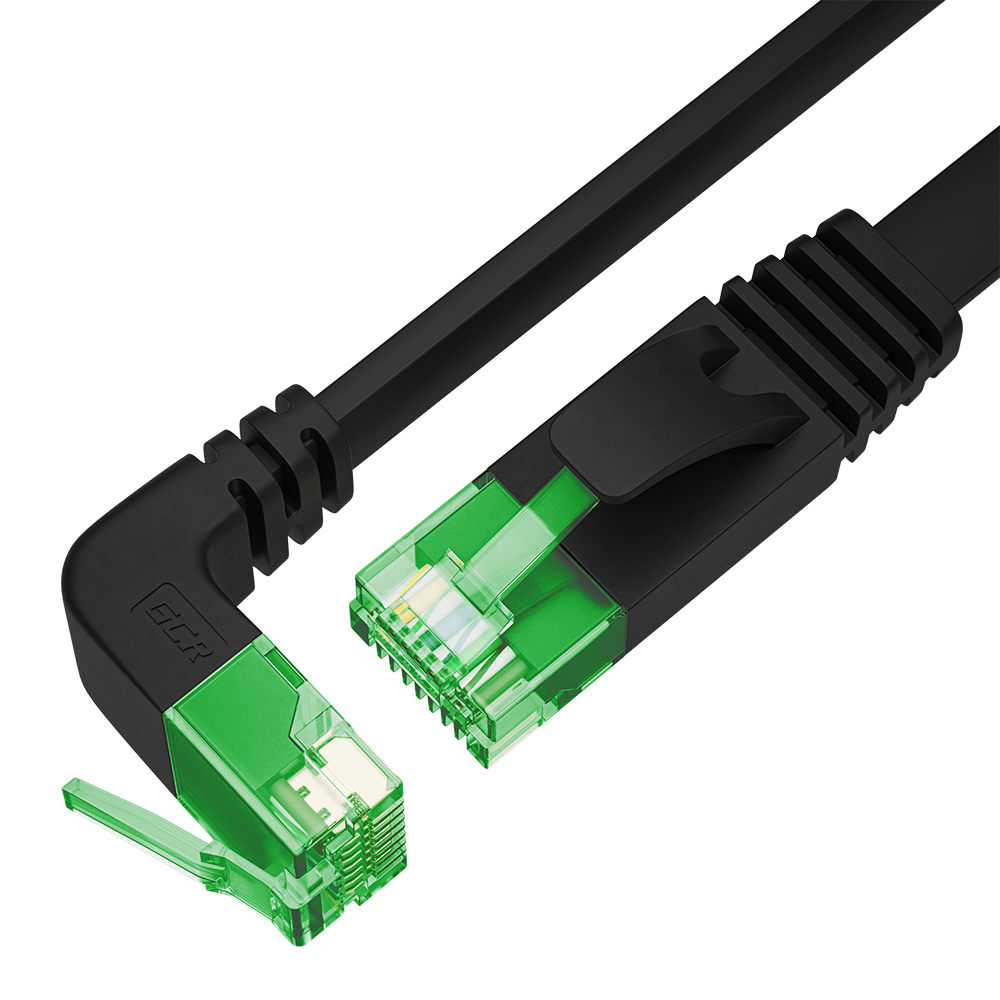GCR PRO Патч-корд плоский PROF UTP кат.6 угол нижний LSZH RJ45 T568B