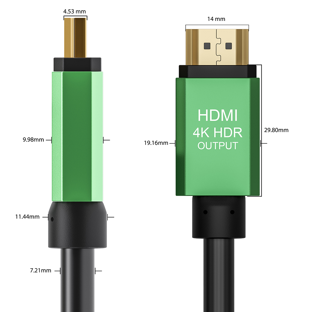 Кабель HDMI 2.0 с активным усилителем Ultra HD 4K 3D 18 Гбит/с с ферритовыми кольцами для телевизора монитора 24K GOLD