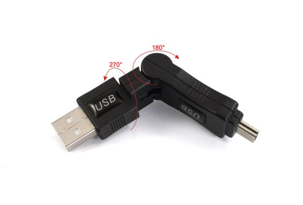 Переходник USB2.0  AM / MiniUSB поворотный на 180 и 360 градусов
