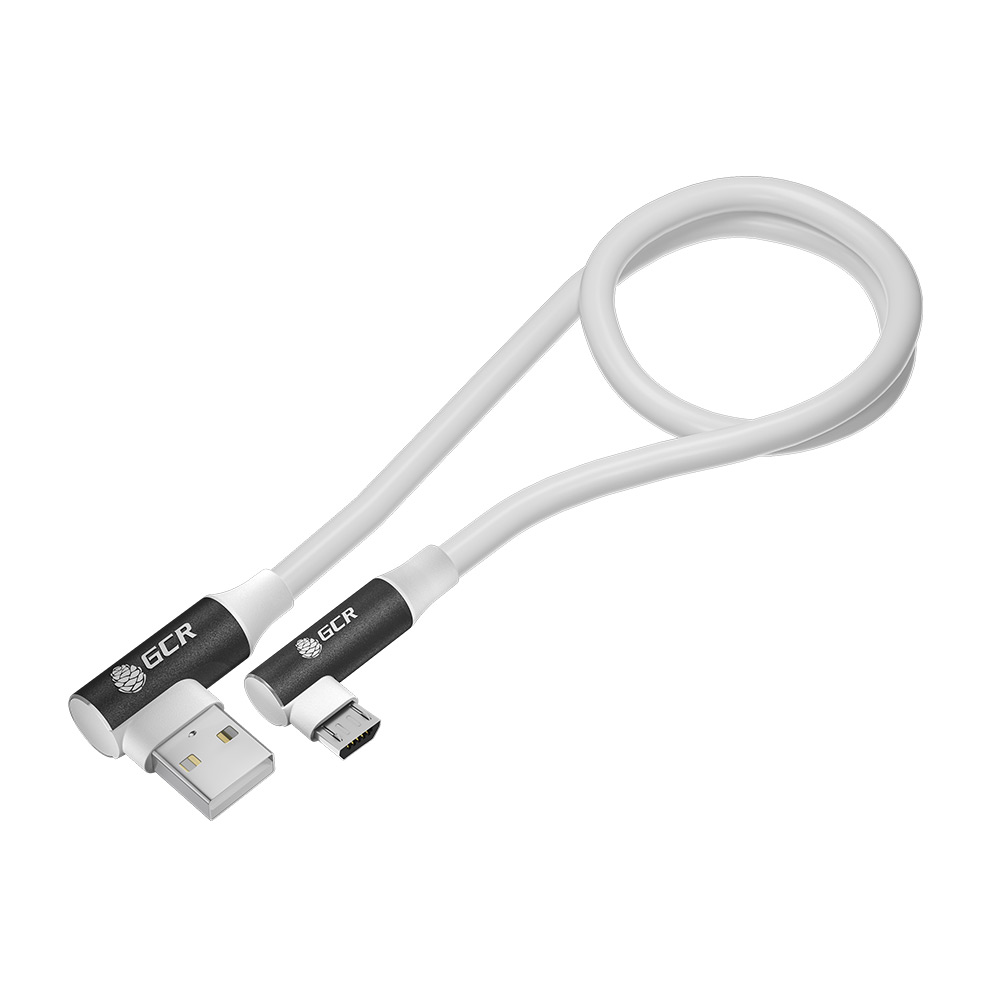 Короткий угловой супергибкий кабель MicroUSB для зарядки от Power Bank быстрая зарядка 5А QC 3.0 для Samsung Xiaomi Huawei