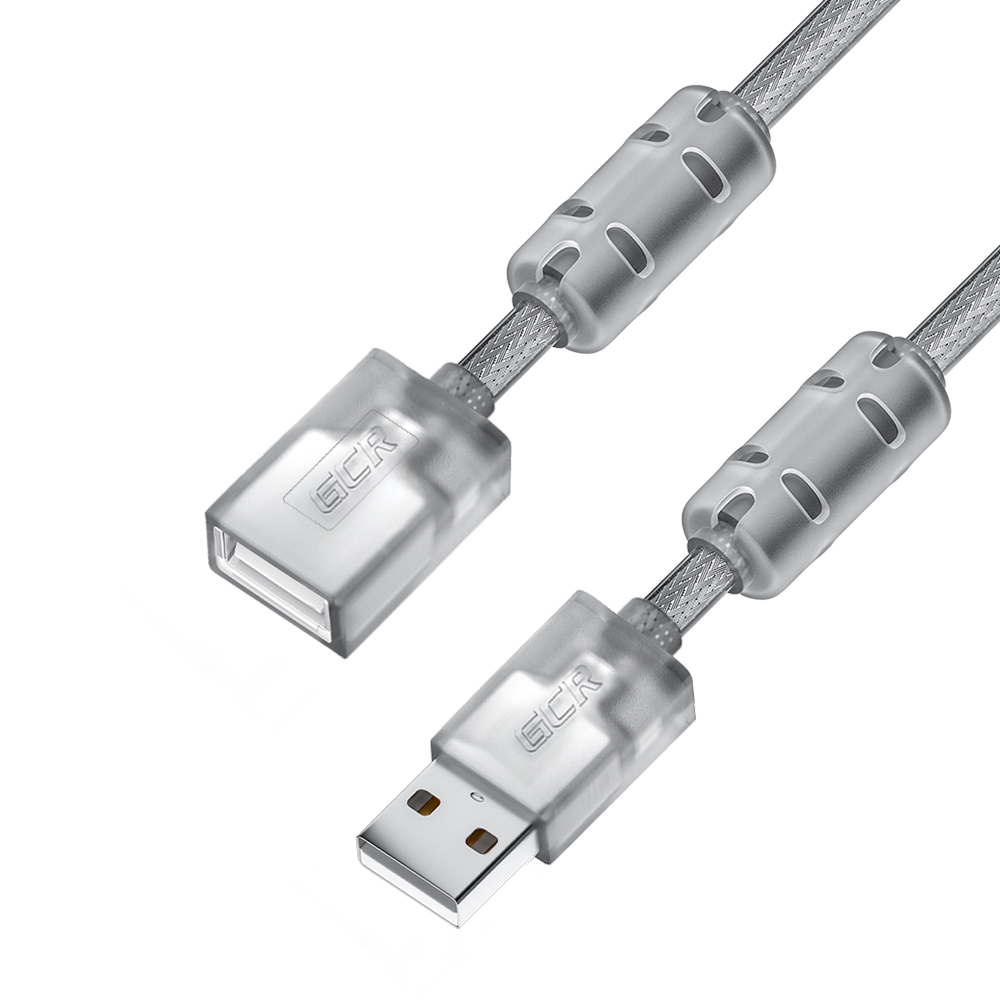 GCR PRO Удлинитель PROF USB 2.0 AM/AF ферриты экран армирование