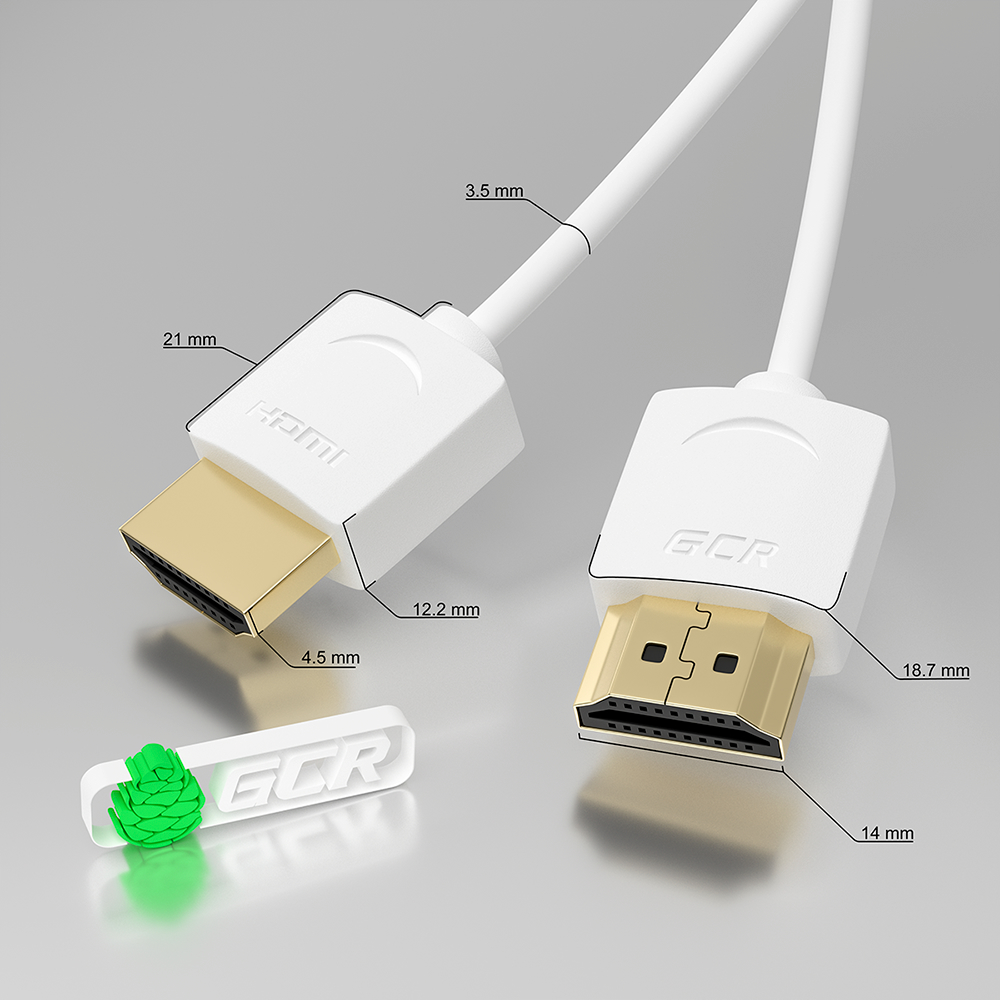 Кабель SLIM HDMI 2.0 Ultra HD 4K 60Hz 3D 18.0 Гбит/с для PS4 Xbox One Smart TV телевизора 24K GOLD