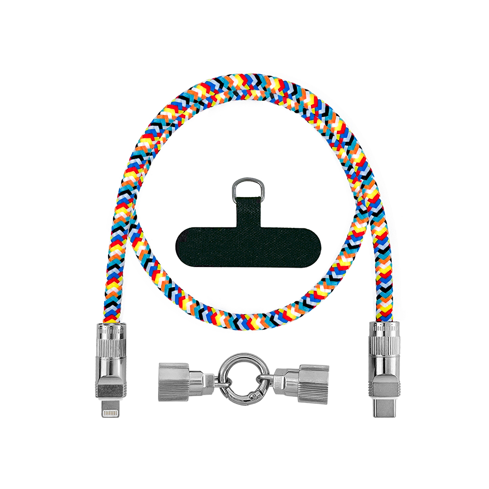 Кабель-шнур USB Type-C/Lightning портативный со съемным карабином