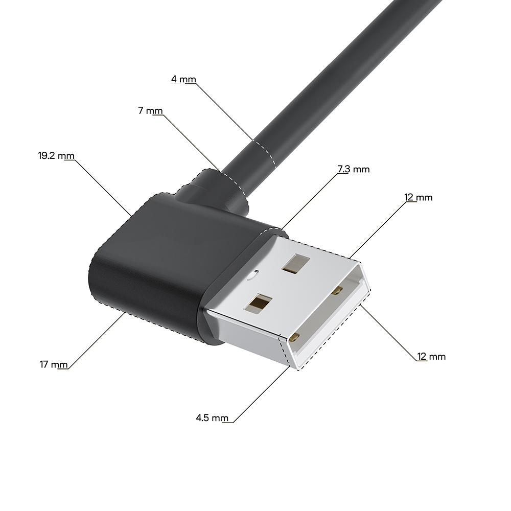 Кабель питания USB 2.0 Type-A / DC 3.5 x 1.35 мм угловой для роутера