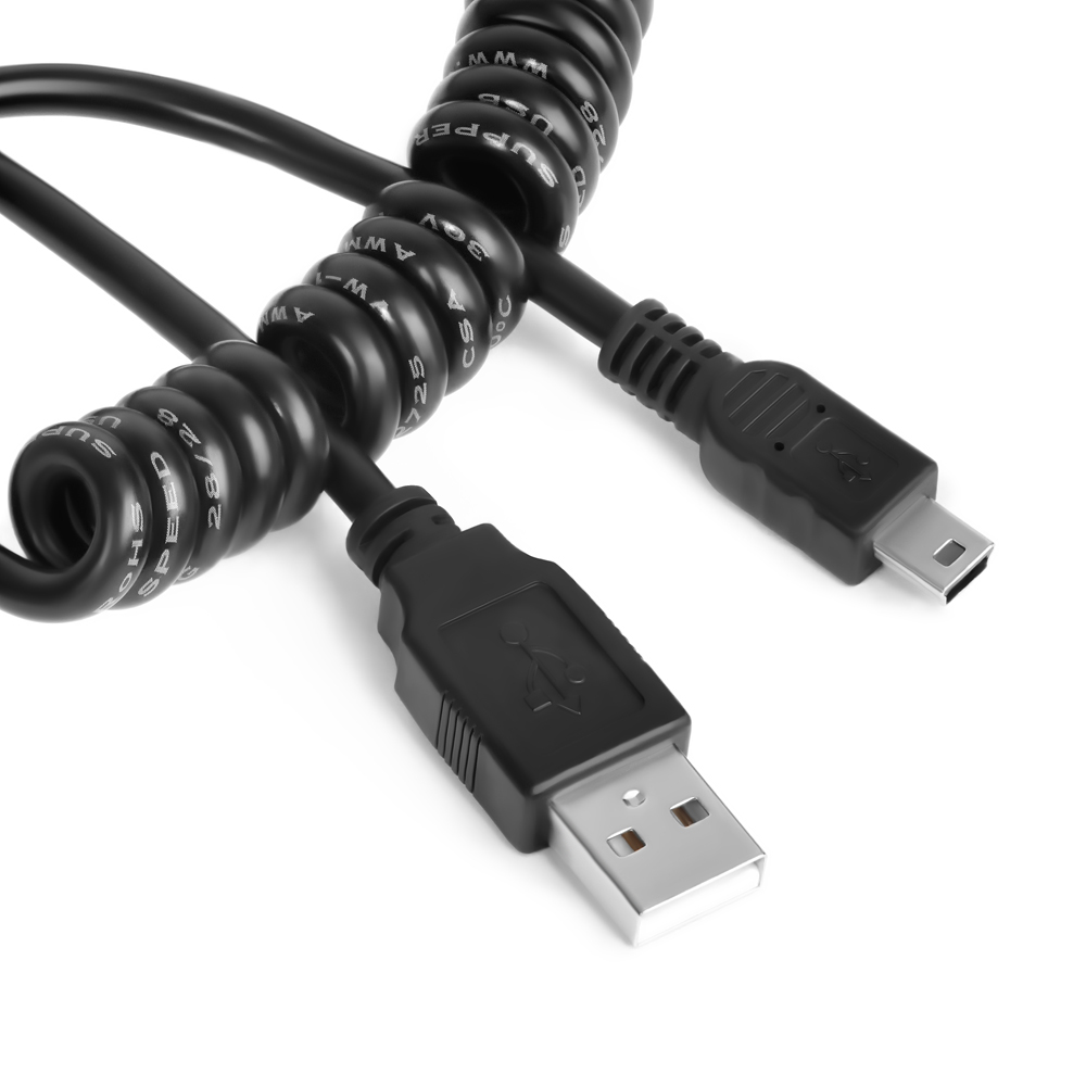 Кабель USB 2.0 AM / Mini USB витой для подключения регистратора навигатора фотоаппарата