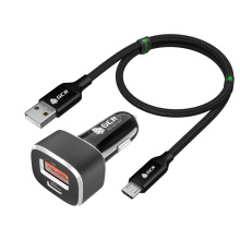 Комплект АЗУ на 2 USB порта TypeA и TypeC для быстрой зарядки + кабель MicroUSB QC 3.0 для Samsung Huawei Xiaomi