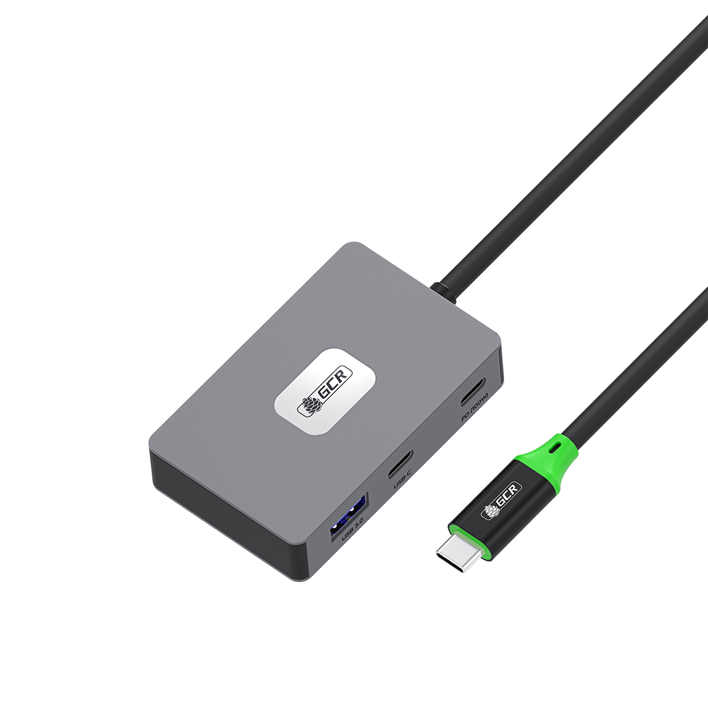 GCR PRO Док-станция 5в1 USB Type-C на 2*Type-C PD 100W/OTG + 3*USB3.0