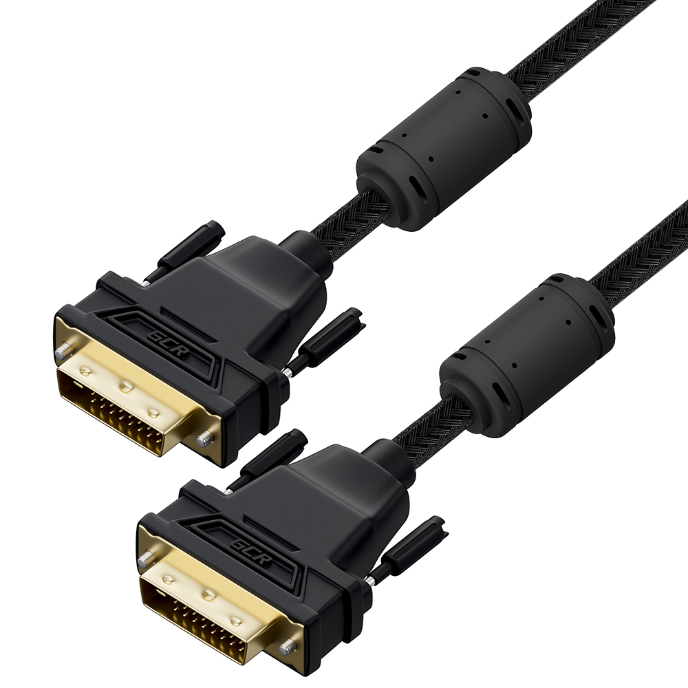 GCR PRO Кабель PROF DVI-D Dual Link M/M ферриты 3Х экран нейлон