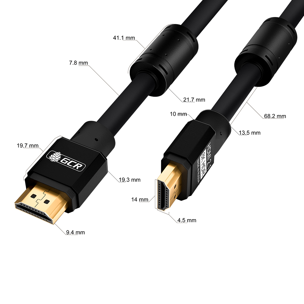 Профессиональный кабель HDMI 2.1 8K 60Hz 4K 144Hz 48 Гбит/с для PS5 Xbox Series X Apple TV ферритовые фильтры 24K GOLD