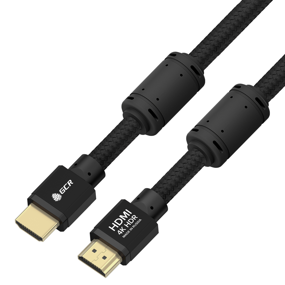 Кабель HDMI 2.0 серия PROF ECO Soft капрон Ultra HD 4K 3D HDR 4:4:4 18 Гбит/с для Apple TV PS4 Xbox One разъемы 24К GOLD