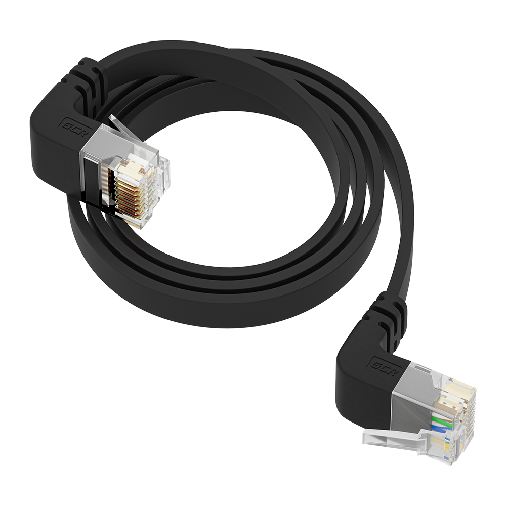 Патч-корд PROF плоский верхний угол / нижний угол UTP cat.6 10 Гбит/с RJ45 LAN компьютерный кабель для интернета медный контакты 24K GOLD