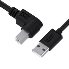 GCR PRO Кабель USB 2.0 AM/BM угловой правый