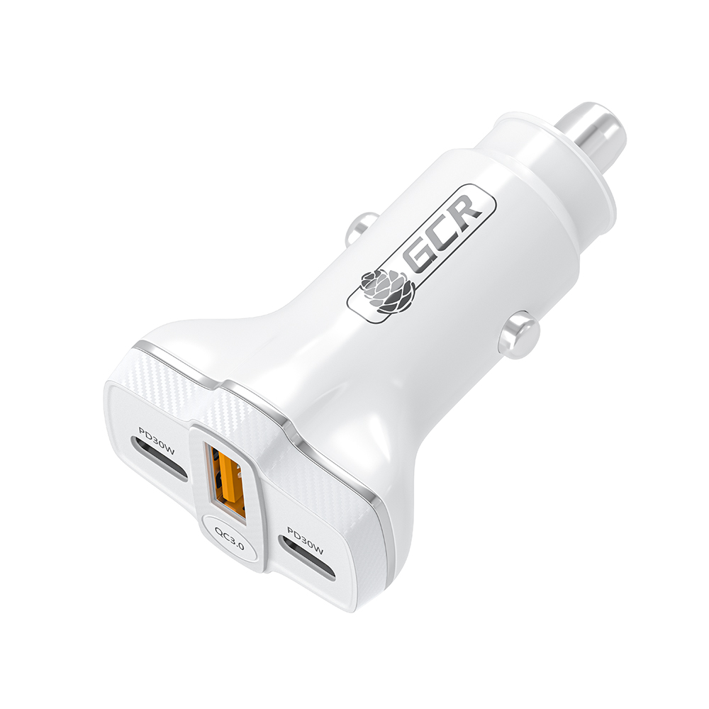 GCR PRO Автомобильное зарядное устройство 3в1 USB QC3.0 + 2*Type-C PD 30W