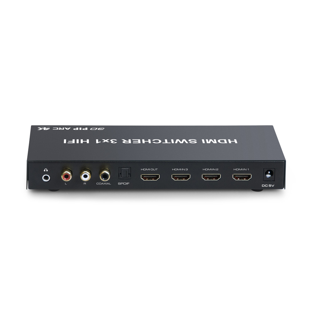 Переключатель HDMI 3x1 с доп. аудиовыходами SPDIF + RCA Стерео + jack 3.5mm + Coaxial для компьютера ноутбука Blu-ray