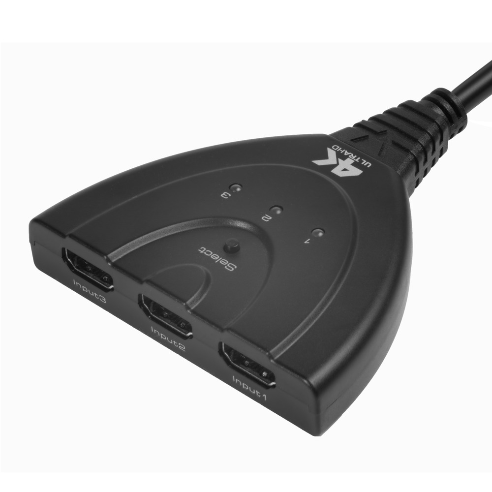 Переключатель HDMI 1.4 3х1 4K 30Hz для ноутбука монитора + USB доп. питание